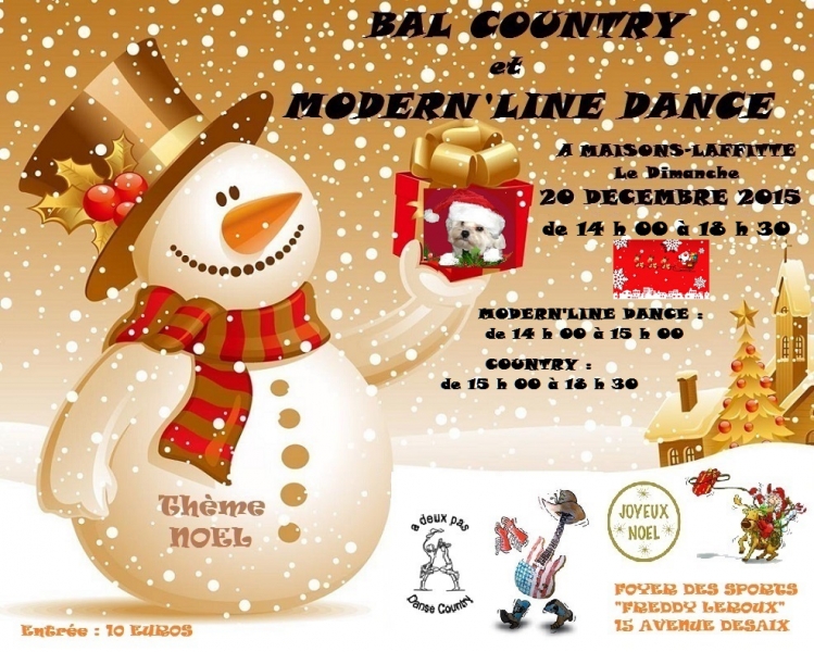 Affiche bal Country ModernLine Maisons Laffitte 20 decembre 2015